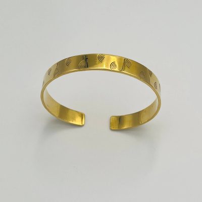 Arc Pattern Recycled Brass Cuff Bracelet