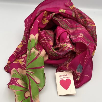 Thulian pink & Apple green scarf