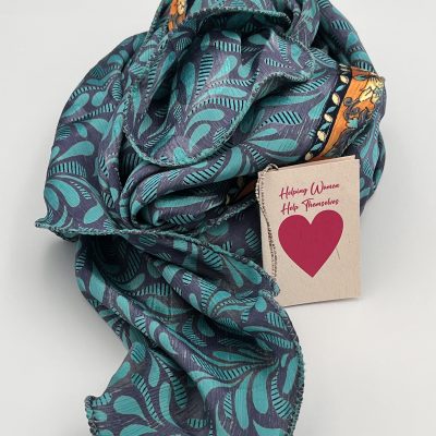 Teal & violet scarf